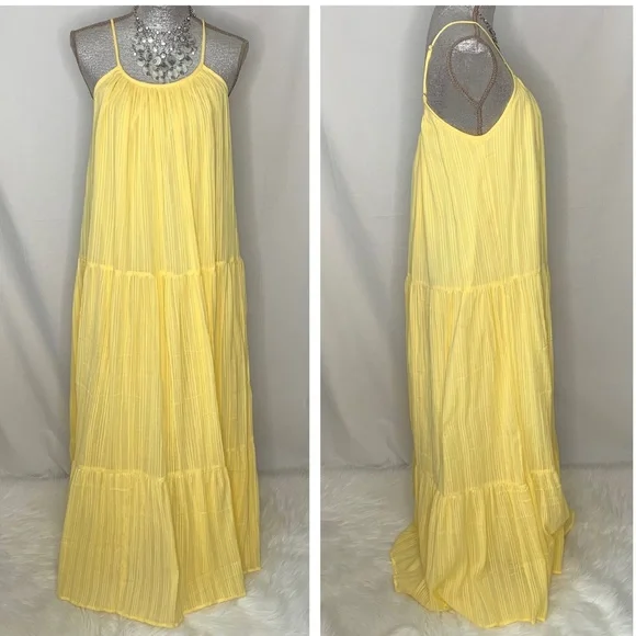 PQ SWIM Ramona Tiered Maxi Dress in CITRINE NWT - Picture 6 of 12